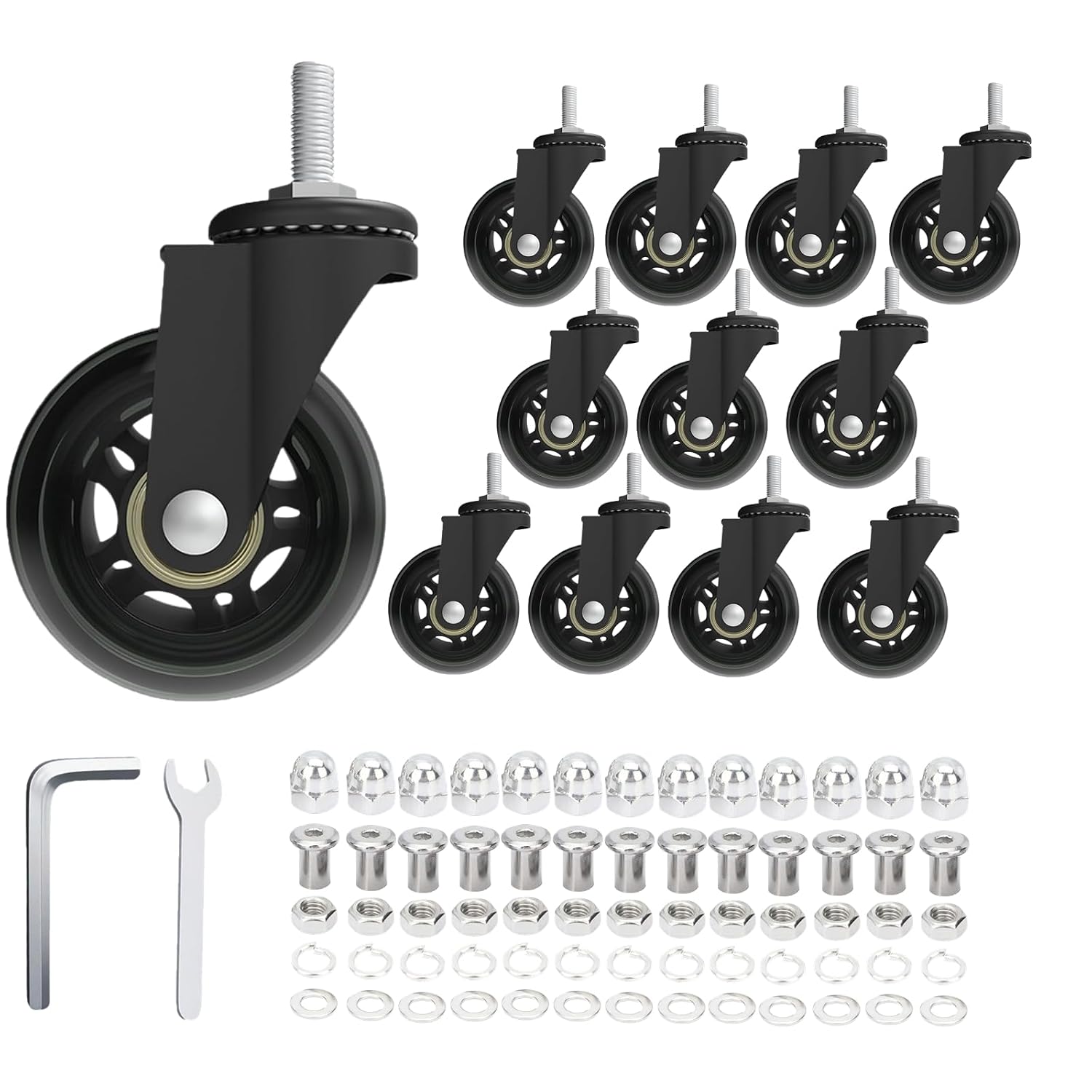Garage Creeper Roller - Creeper Wheels Caster Set of 12,