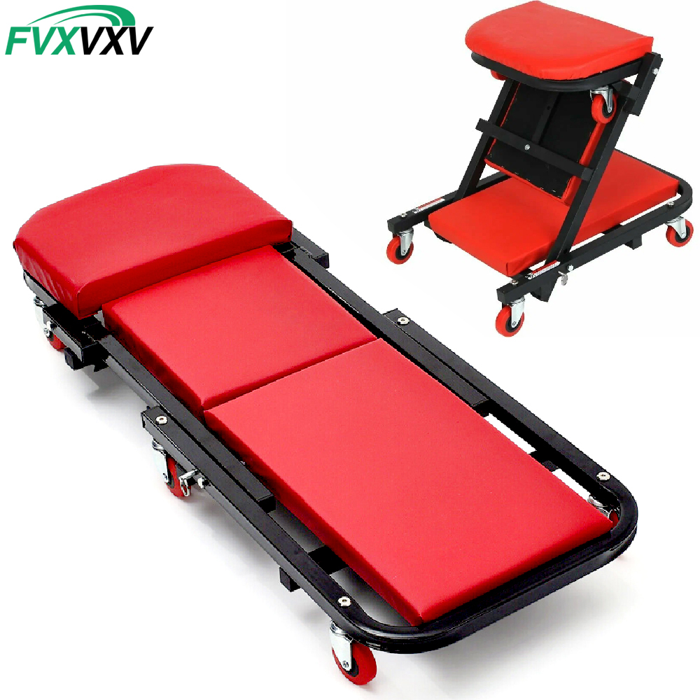 Garage Creeper Roller - 2-in-1 Z-Shaped Mechanic Creeper Stool, 36