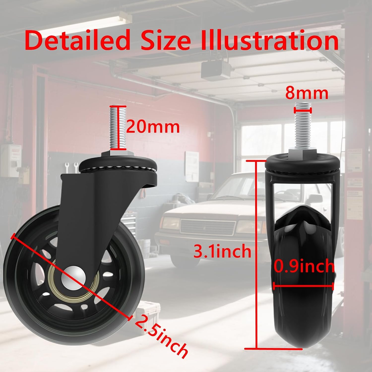 Creeper Wheels Caster Set of 1 - Garage Creeper Roller 리뷰 및 가격