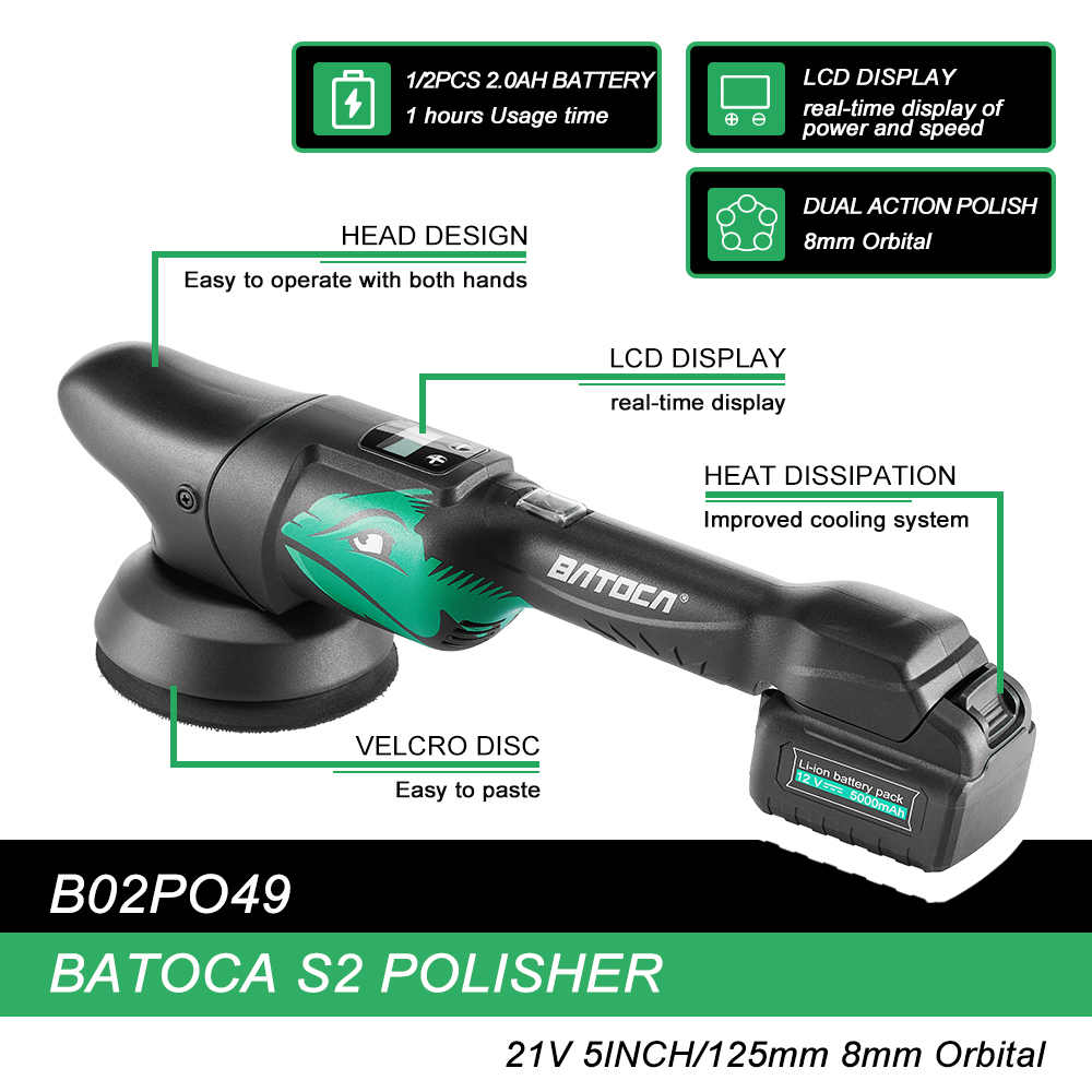 BATOCA S2 21V Cordless Car Pol - Orbital Polisher Da 리뷰 및 가격