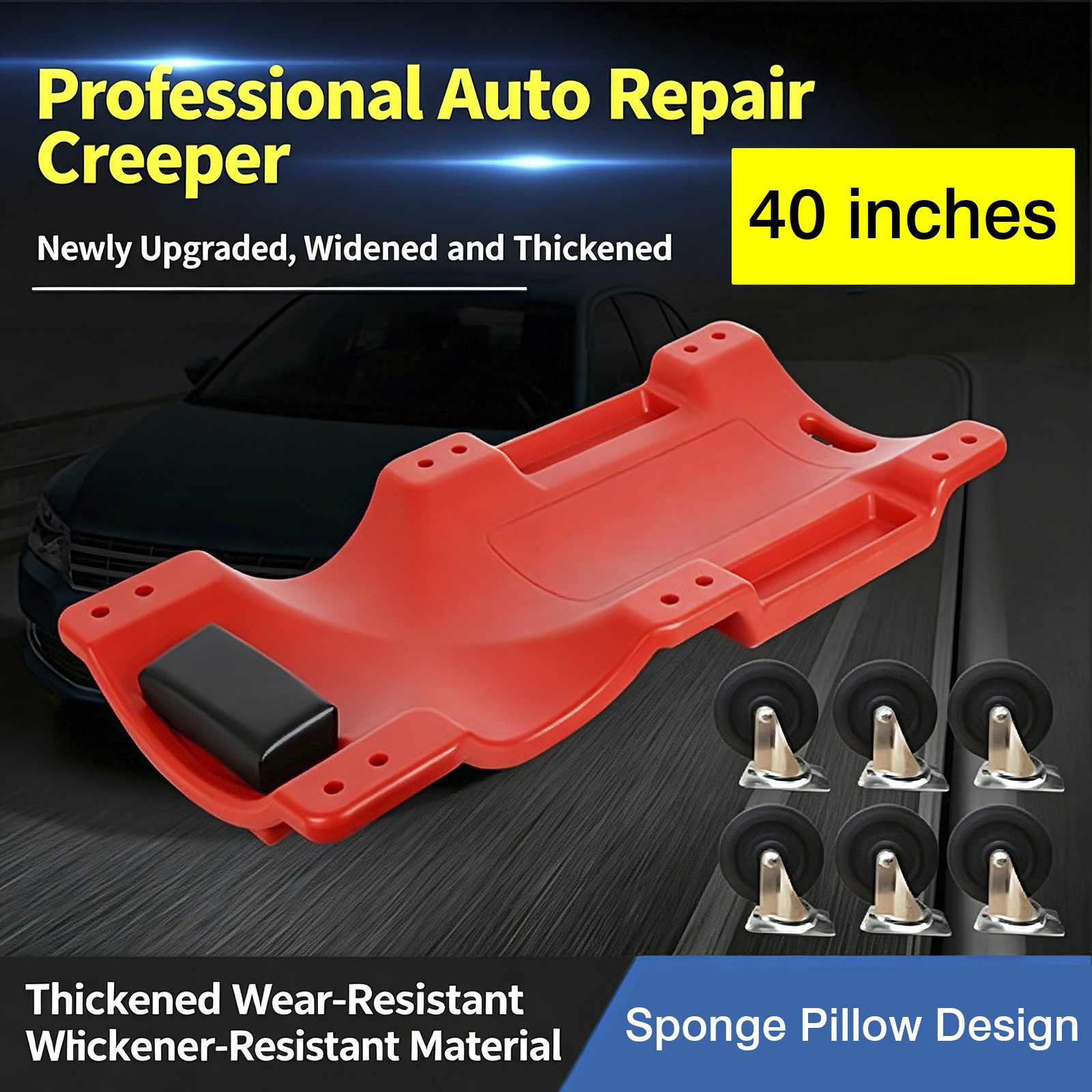 40 inch Car Repair Lying Board - Garage Creeper Roller 리뷰 및 가격